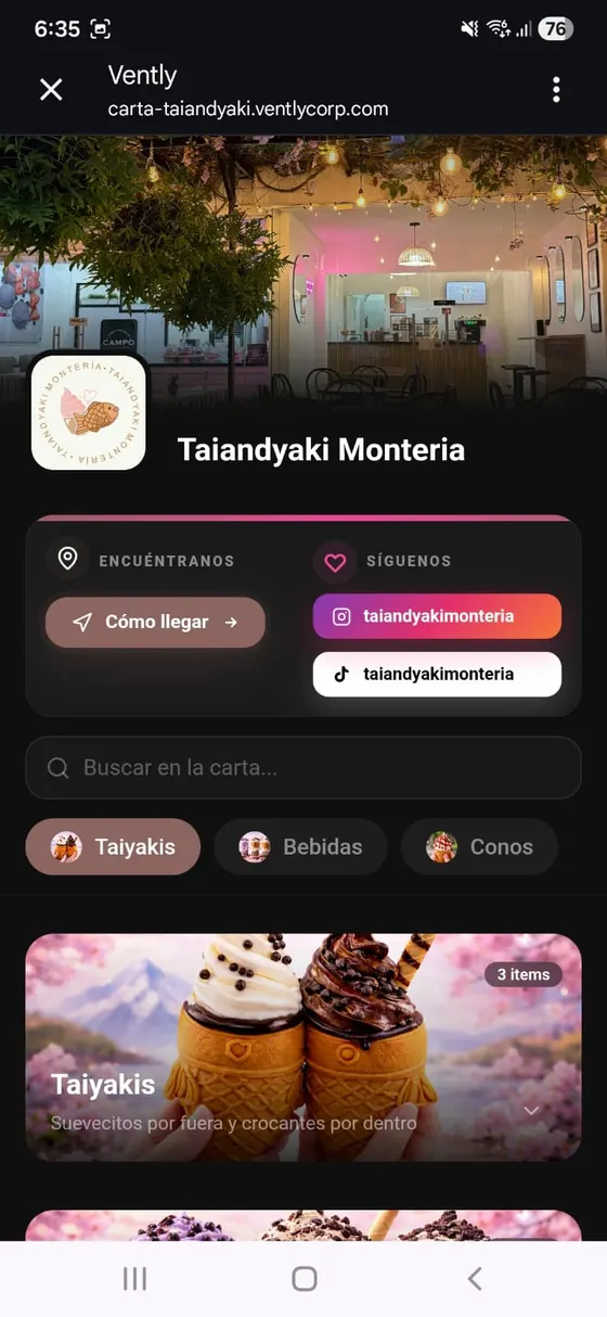 Carta digital con QR de Taiandyaki Monteria